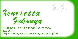 henrietta fekonya business card